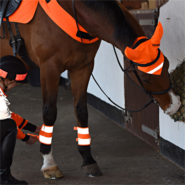 2022 Equisafety Mercury Reflective Horse Boots MLB - Red / Orange